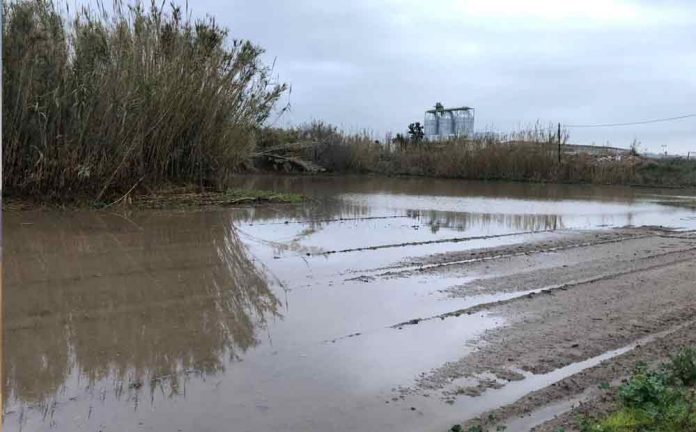 Campo de cultivo inundado