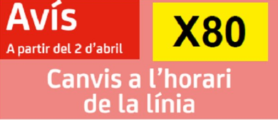 Ajuste  horario en la línea X80