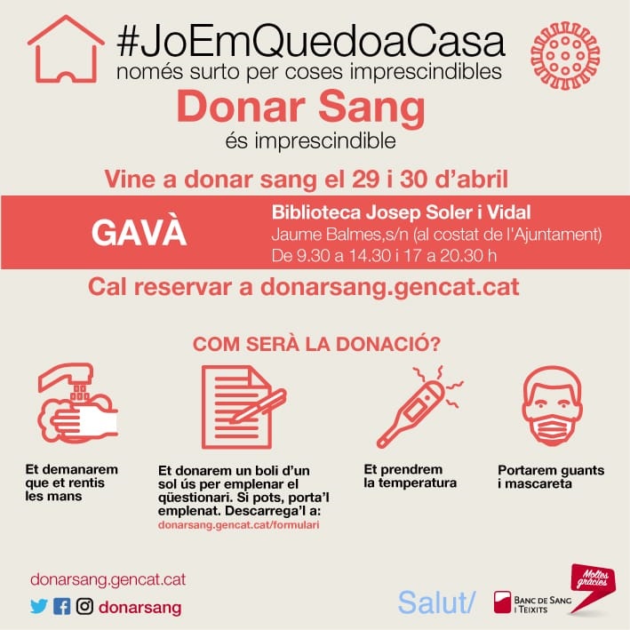 Gavà acoge dos jornadas especiales de donación de sangre