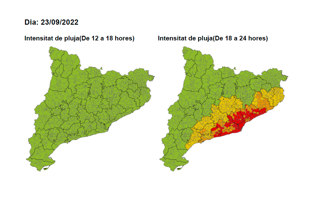 Activación del Plan INUNCAT en alerta por intensidad de lluvias