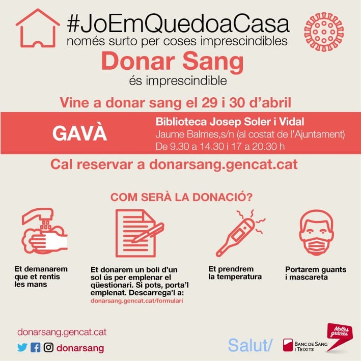 Gavà acoge dos jornadas especiales de donación de sangre